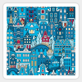 Seamless pattern, Amsterdam typical dutch houses Sticker